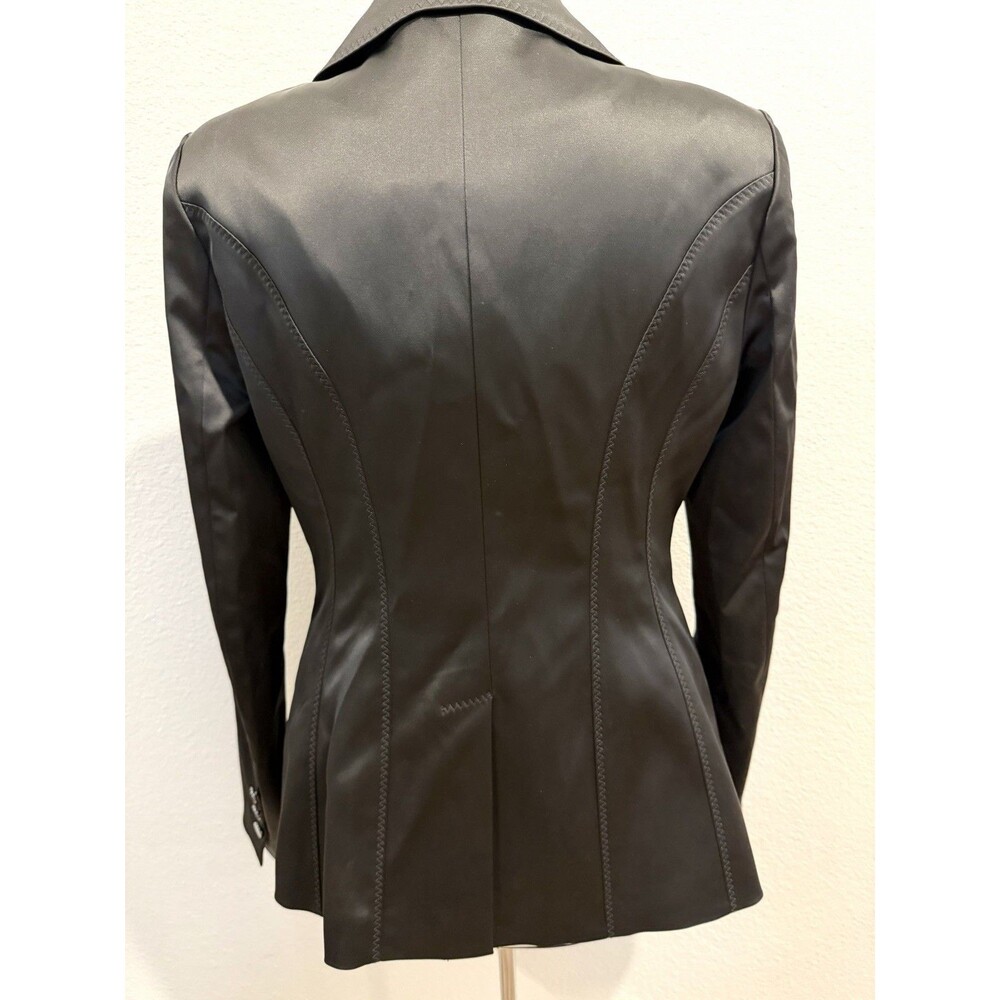 Marciano Women Black Noir Tuxedo Blazer NWT Size 10 Shawl Lapel Flare Back $278 - Picture 10 of 16